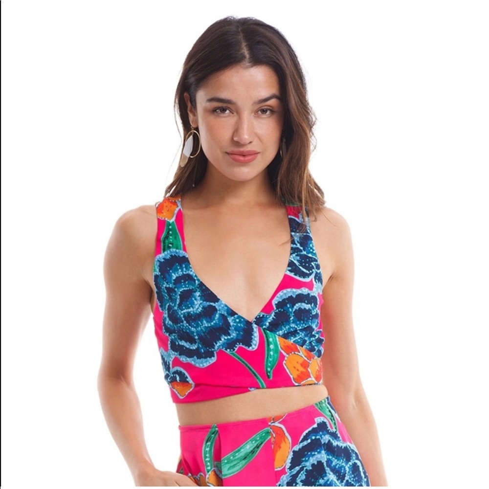 SHOW ME YOUR MUMU Women’s Small Pink “Conga” Wrap Crop Top